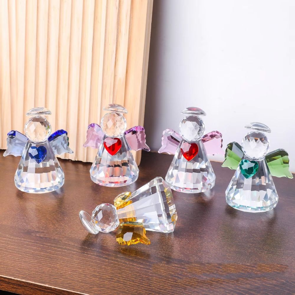 Paper Weight Crystal - New Faceted Finish Crystal Angel Figurine